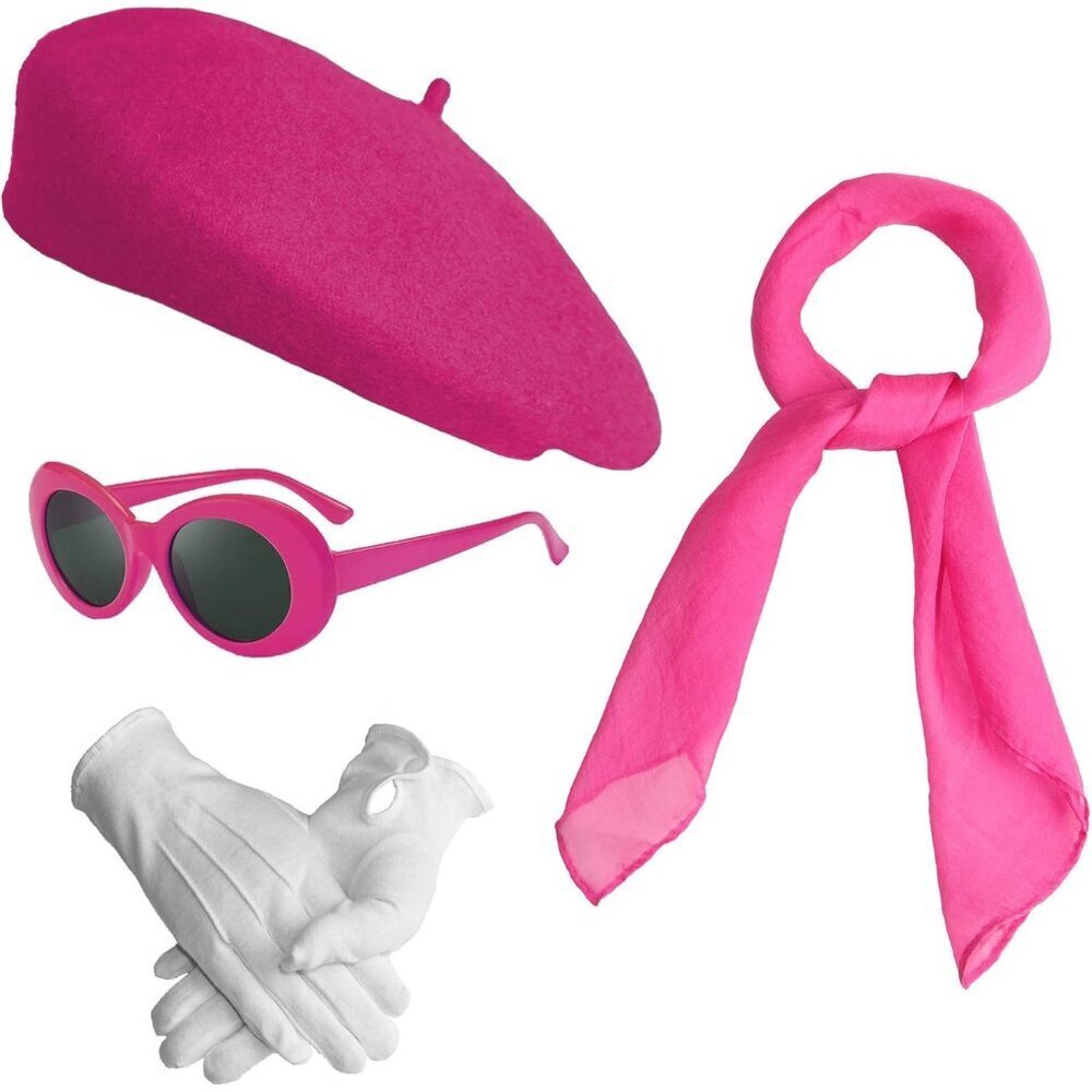 Women Girls French Paris Themed Costume Accessories Set 4 Pieces